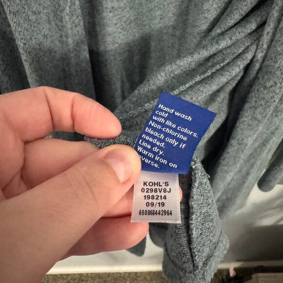 Apt 9. Heather Blue Green One Button Cardigan Sweater Size XL Long Sleeves - Picture 7 of 13